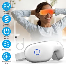 Eye Massager With Heat Music Wireless Eye Mask for Migraines Rechargeable Eye Care Device with Air Pressure Vibration Massage for Men Women Elders Eye Massager With Heat Music Wireless Eye Mask for Migraines Rechargeable Eye Care Device with Air Pressure Vibration Massage for Men Women Elders