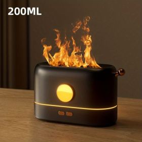 3D Flame Humidifier & Aromatherapy Essential Oil Diffuser – Silent Cool Mist + Flame Night Light (250 ml, Black or White) (Color: Black) 3D Flame Humidifier & Aromatherapy Essential Oil Diffuser – Silent Cool Mist + Flame Night Light (250 ml, Black or White) (Color: Black)